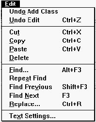 Figure 20-11 Edit menu commands