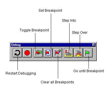 Debug toolbox icons