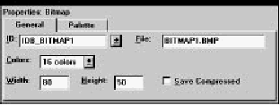 Figure 7-26 Properties of a bitmap resource