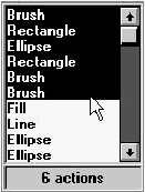 Figure 7-28 List of stored operations in Bitmap editor