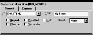 Figure 7-8 Properties of a menu Item